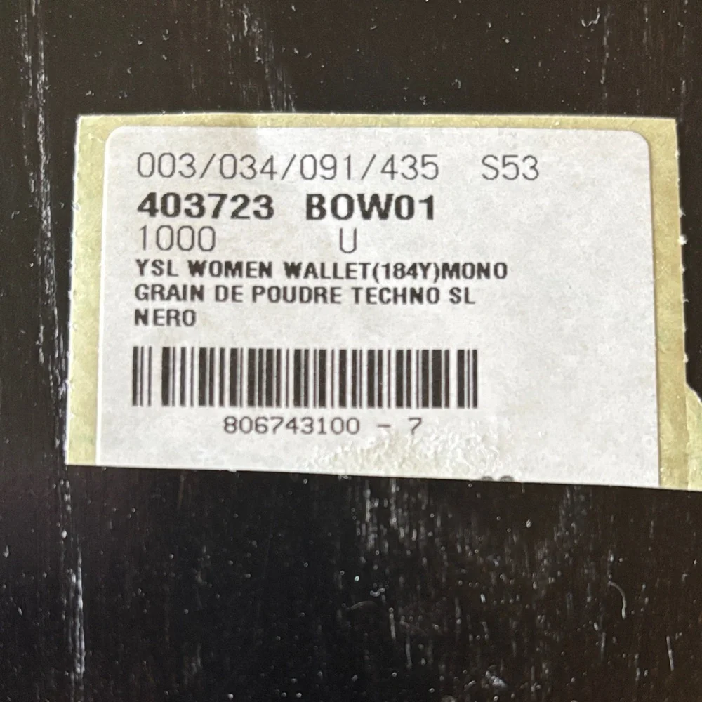 Saint Laurent Quilted Leather Zip Wallet - Black with Gold Logo - Picture 6 of 7